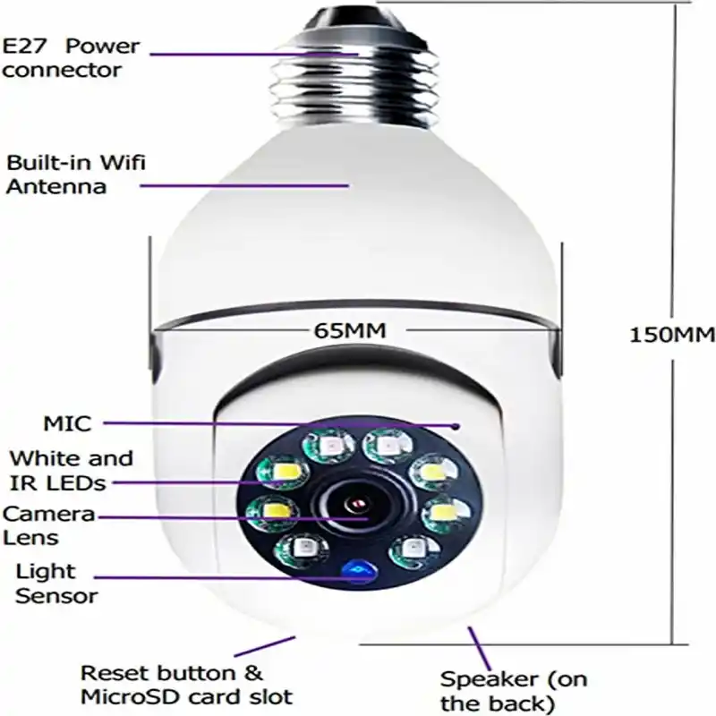 IP বাল্ব সিস্টেম 360° মুভিং ক্যামেরা