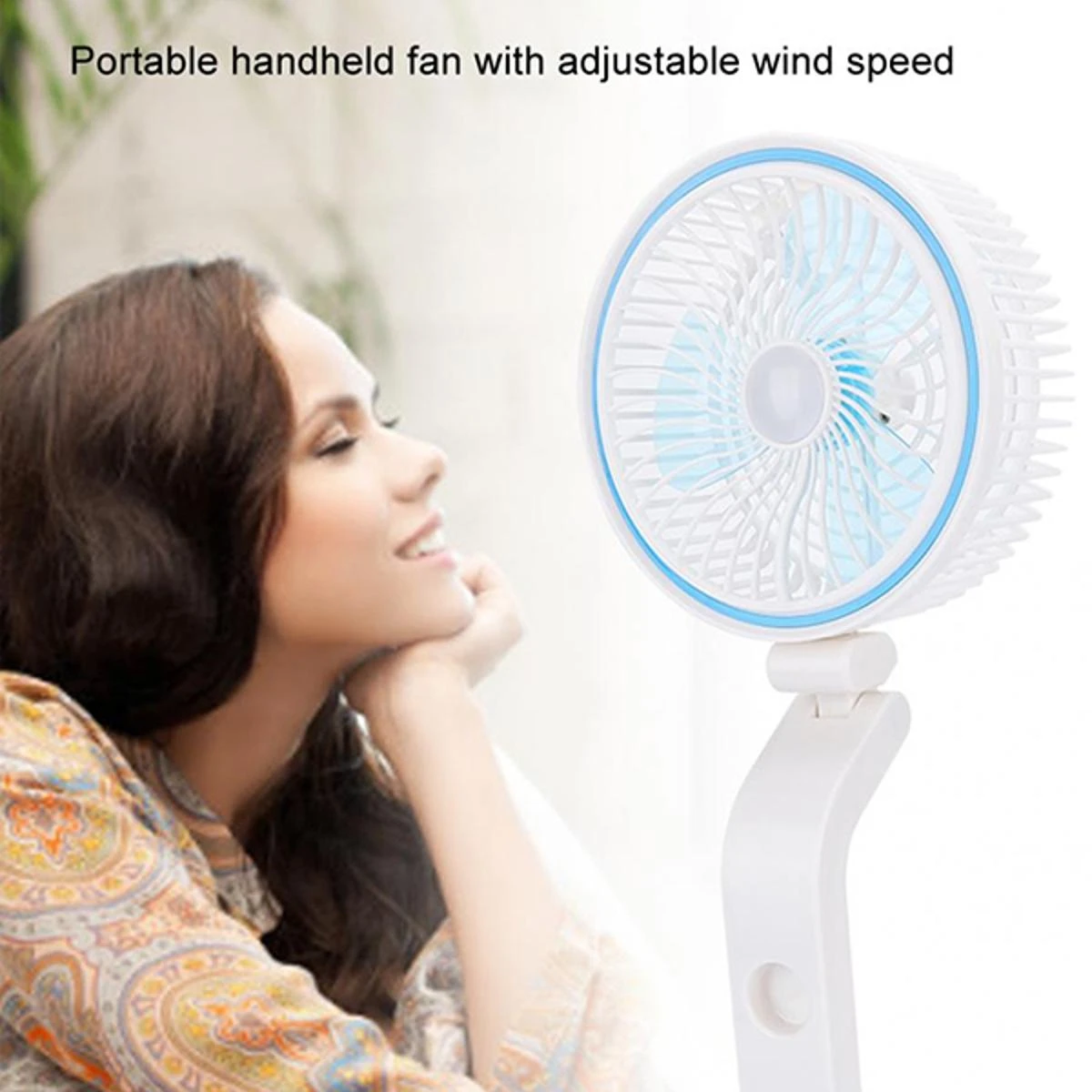 Folding LR Fan with LED light (ব্যাটারী ক্যাপাসিটি: 1600 mAh Lithian Battery)