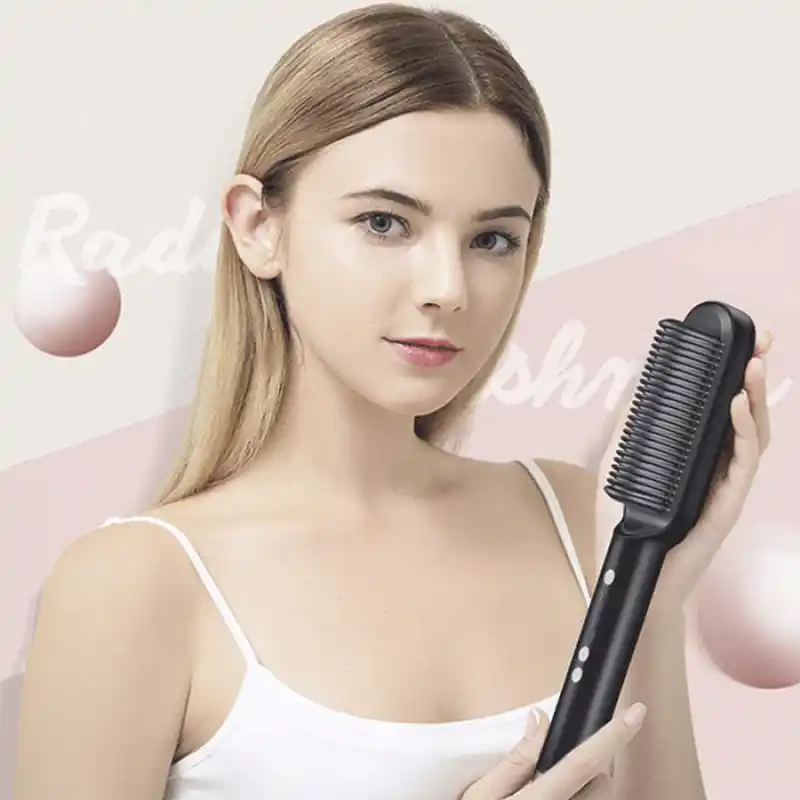 Stylist Smart Hair Straightener  Brush / স্টাইলিস্ট স্মার্ট হেয়ার স্ট্রেইটনার ব্রাশ