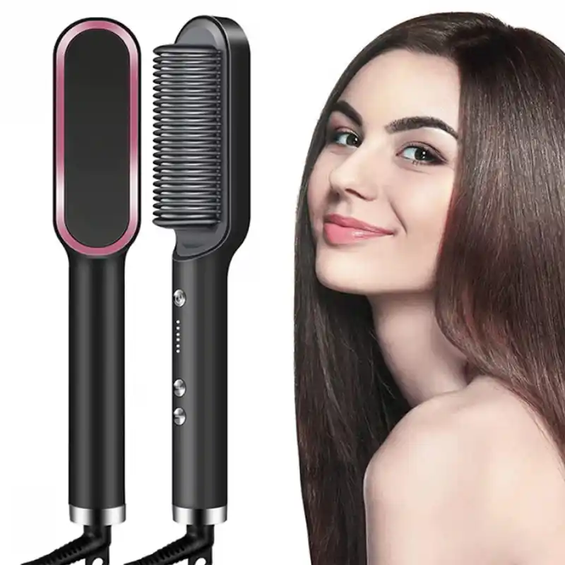 Stylist Smart Hair Straightener  Brush / স্টাইলিস্ট স্মার্ট হেয়ার স্ট্রেইটনার ব্রাশ