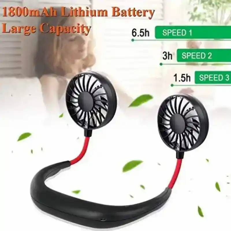 ওয়্যারেবল নেকব্যান্ড রিচার্জেবল মিনি ফ্যান