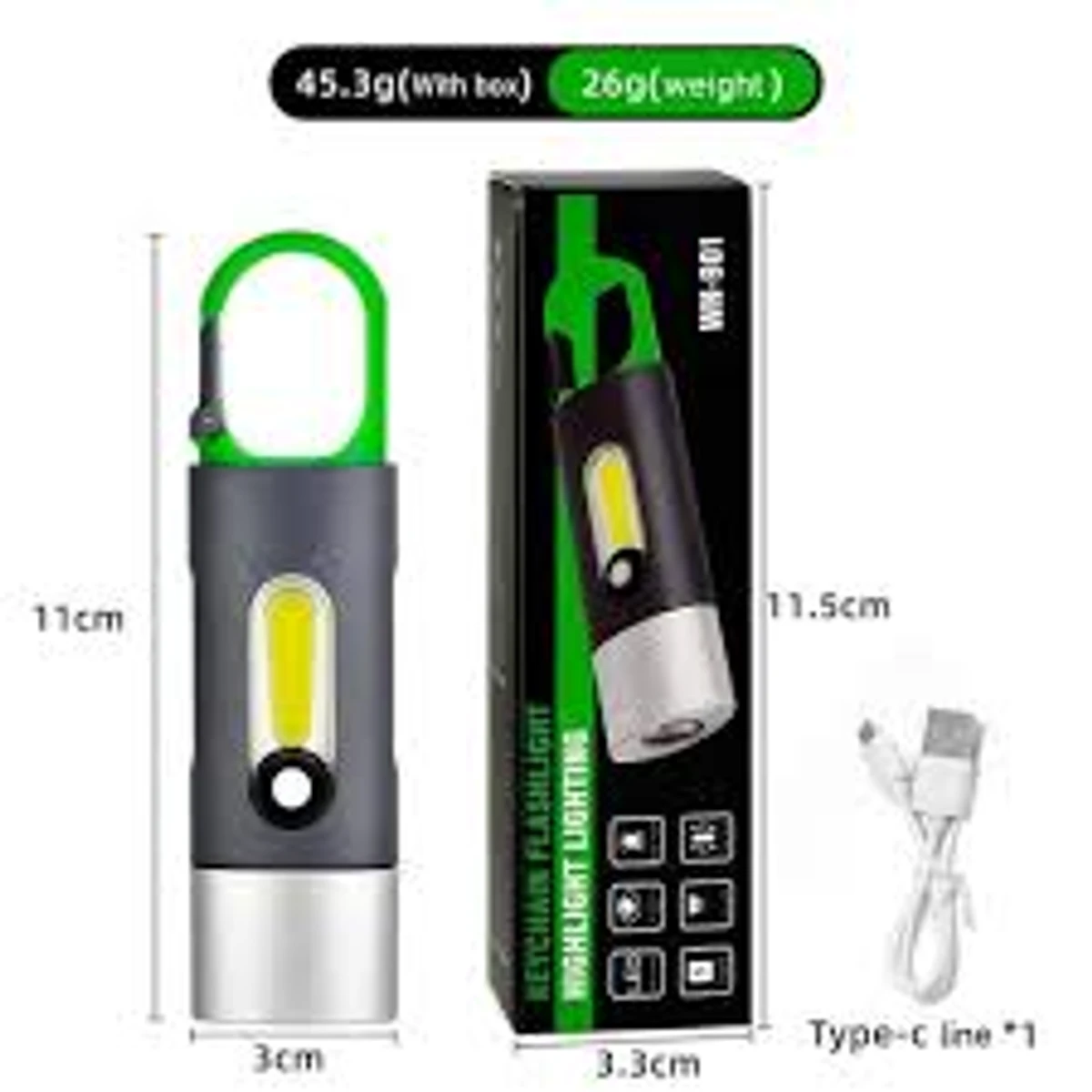 Rechargeable Portable  Led flashlight with Camping Light