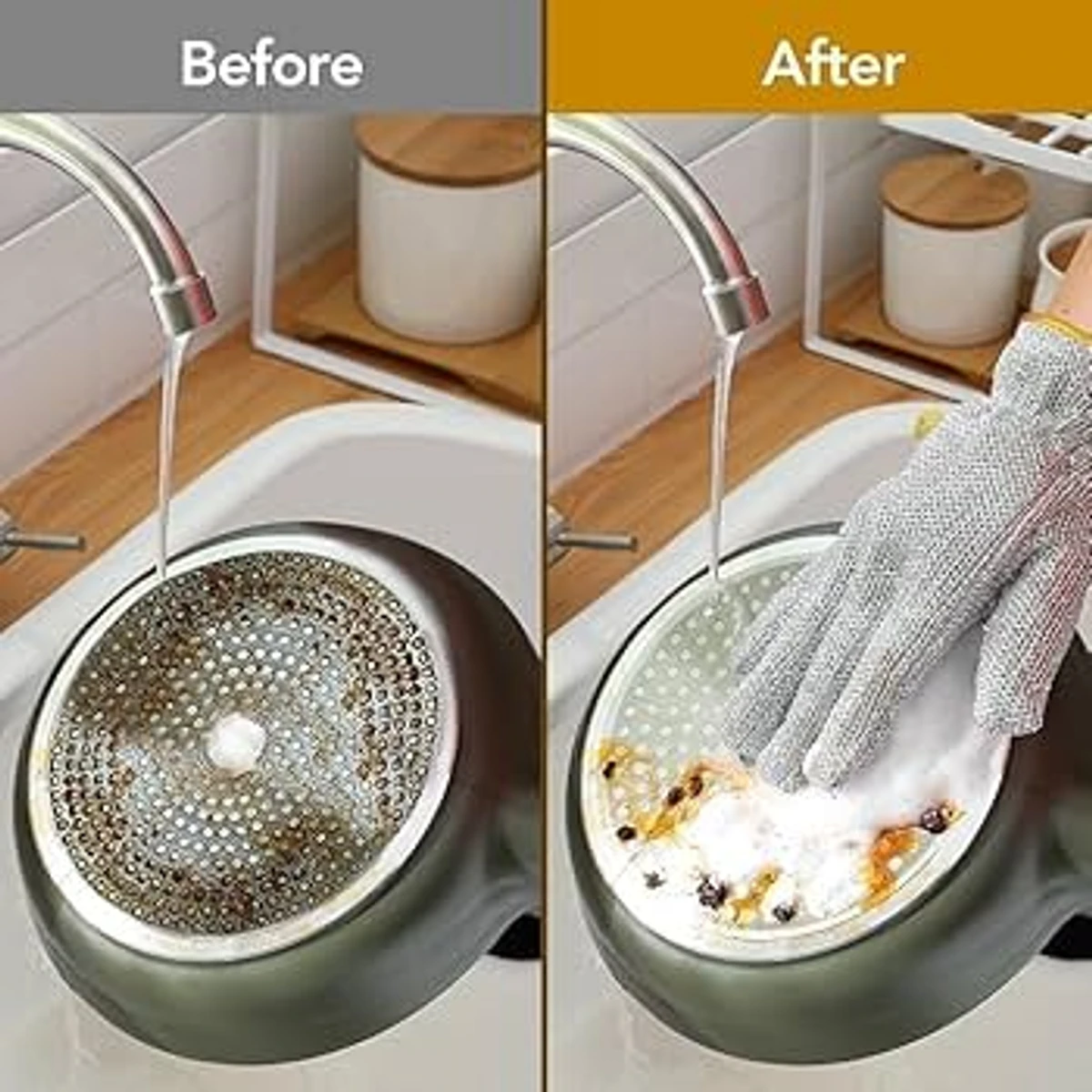 (১ জোড়া) Stainless Steel Waterproof Gloves